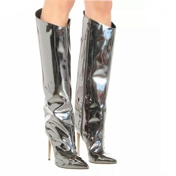 Alexandre Vauthier metallic Mirrored pointed-toe - Picture 5 of 10